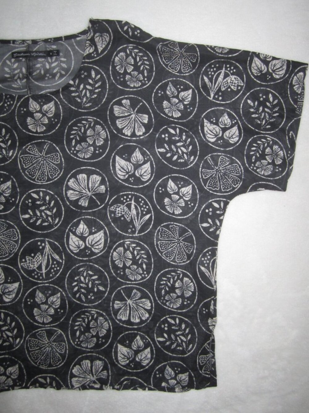 GUDRUN SJODEN Kimono Sleeve Fine Cotton Blouse Shirt Women's Medium Art-to Wear - Picture 9 of 12